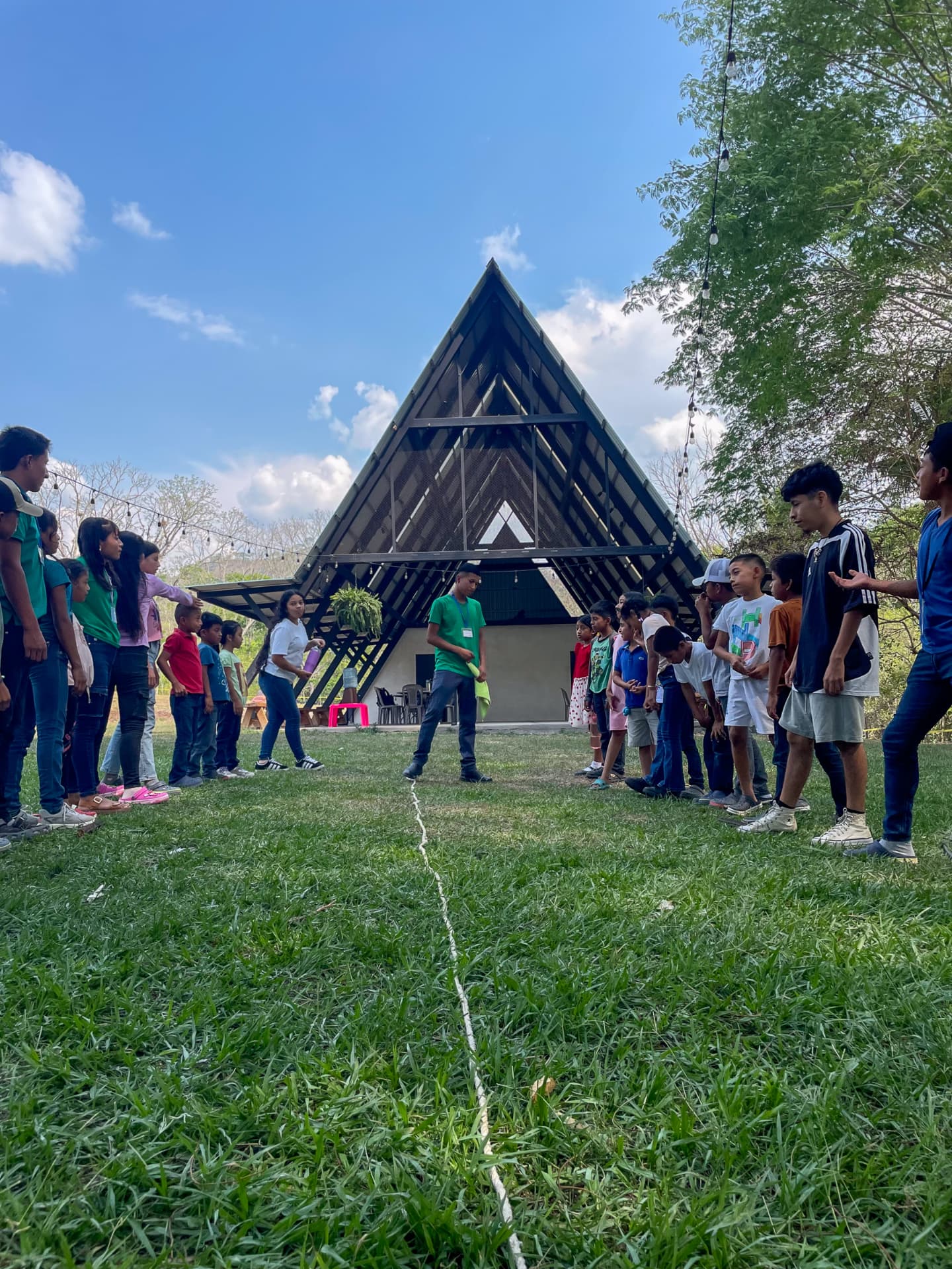 Teens lined up for a game at an UrbanPromise camp