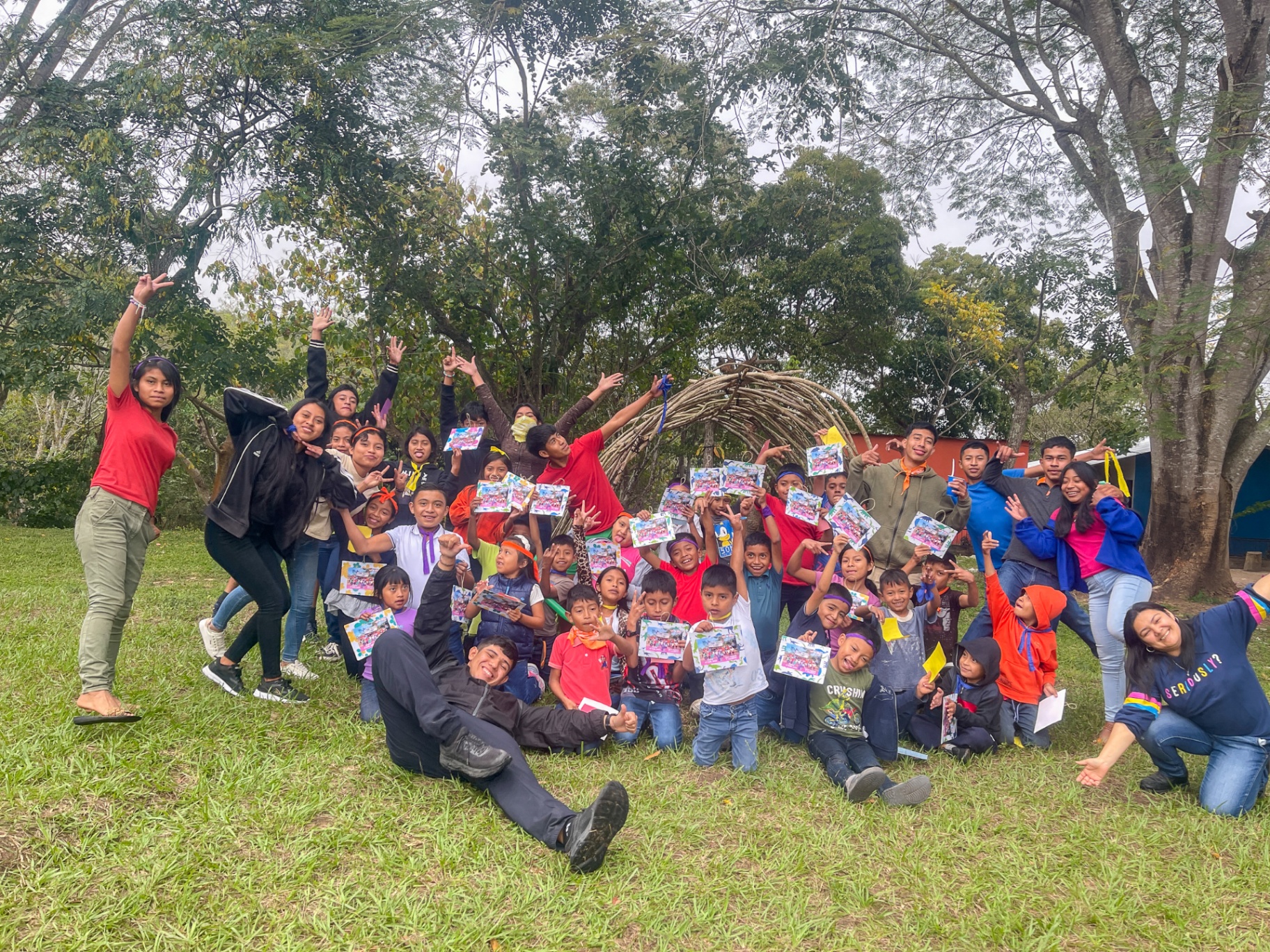 Group of children celebrating